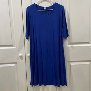 Old Navy Blue Swing Dress 3/4 Sleeve